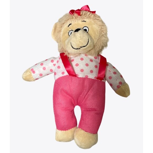 The Berenstain Bears Sister Plush Bear Toy With Pink Polka Dot Outfit & Bow - Picture 1 of 6